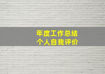 年度工作总结 个人自我评价